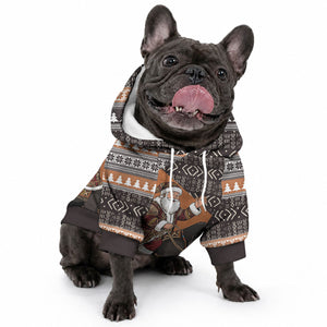 DR Congo Christmas Santa Gorilla Pet Hoodie Kuba Inspired Geometric Pattern