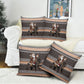 DR Congo Christmas Santa Gorilla Pillow Cover Kuba Inspired Geometric Pattern