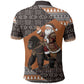 DR Congo Christmas Santa Gorilla Polo Shirt Kuba Inspired Geometric Pattern