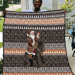 DR Congo Christmas Santa Gorilla Quilt Kuba Inspired Geometric Pattern