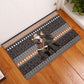 DR Congo Christmas Santa Gorilla Rubber Doormat Kuba Inspired Geometric Pattern