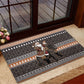 DR Congo Christmas Santa Gorilla Rubber Doormat Kuba Inspired Geometric Pattern