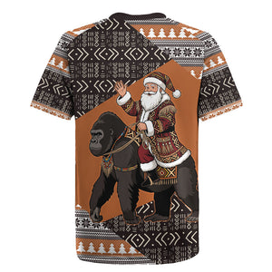 DR Congo Christmas Santa Gorilla Rugby Jersey Kuba Inspired Geometric Pattern