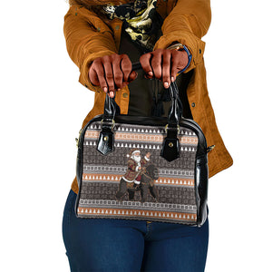 DR Congo Christmas Santa Gorilla Shoulder Handbag Kuba Inspired Geometric Pattern