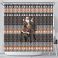 DR Congo Christmas Santa Gorilla Shower Curtain Kuba Inspired Geometric Pattern