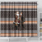 DR Congo Christmas Santa Gorilla Shower Curtain Kuba Inspired Geometric Pattern