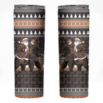 DR Congo Christmas Santa Gorilla Skinny Tumbler Kuba Inspired Geometric Pattern