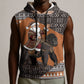 DR Congo Christmas Santa Gorilla Sleeveless Hoodie Kuba Inspired Geometric Pattern
