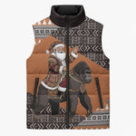 DR Congo Christmas Santa Gorilla Sleeveless Puffer Jacket Kuba Inspired Geometric Pattern