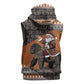 DR Congo Christmas Santa Gorilla Sleeveless Zip Hoodie Kuba Inspired Geometric Pattern