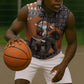DR Congo Christmas Santa Gorilla Sleeveless Zip Hoodie Kuba Inspired Geometric Pattern