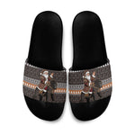 DR Congo Christmas Santa Gorilla Slide Sandals Kuba Inspired Geometric Pattern