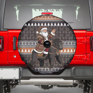 DR Congo Christmas Santa Gorilla Spare Tire Cover Kuba Inspired Geometric Pattern