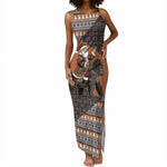 DR Congo Christmas Santa Gorilla Tank Maxi Dress Kuba Inspired Geometric Pattern