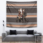 DR Congo Christmas Santa Gorilla Tapestry Kuba Inspired Geometric Pattern