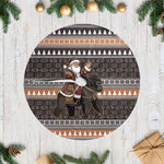 DR Congo Christmas Santa Gorilla Tree Skirt Kuba Inspired Geometric Pattern