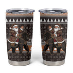 DR Congo Christmas Santa Gorilla Tumbler Cup Kuba Inspired Geometric Pattern