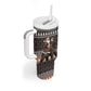 DR Congo Christmas Santa Gorilla Tumbler With Handle Kuba Inspired Geometric Pattern