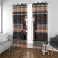 DR Congo Christmas Santa Gorilla Window Curtain Kuba Inspired Geometric Pattern