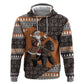 DR Congo Christmas Santa Gorilla Zip Hoodie Kuba Inspired Geometric Pattern
