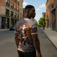 DR Congo Christmas Santa Gorilla Zipper Polo Shirt Kuba Inspired Geometric Pattern