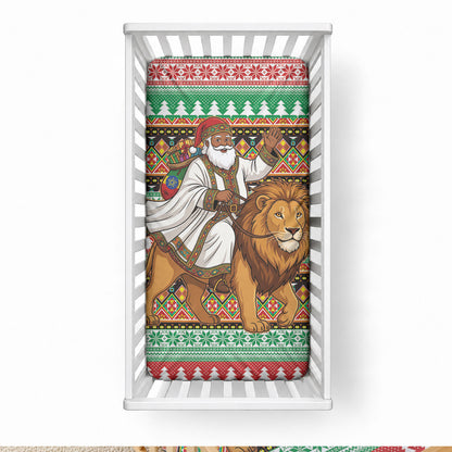 Ethiopia Christmas Santa Lion Baby Bed Cover Habesha Kemis Woven Border