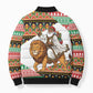 Ethiopia Christmas Santa Lion Bomber Puffer Jacket Habesha Kemis Woven Border