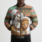 Ethiopia Christmas Santa Lion Bomber Puffer Jacket Habesha Kemis Woven Border
