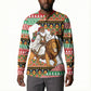 Ethiopia Christmas Santa Lion Button Sweatshirt Habesha Kemis Woven Border