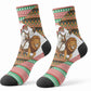 Ethiopia Christmas Santa Lion Crew Socks Habesha Kemis Woven Border