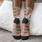 Ethiopia Christmas Santa Lion Crew Socks Habesha Kemis Woven Border