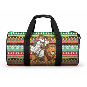 Ethiopia Christmas Santa Lion Duffle Bag Habesha Kemis Woven Border