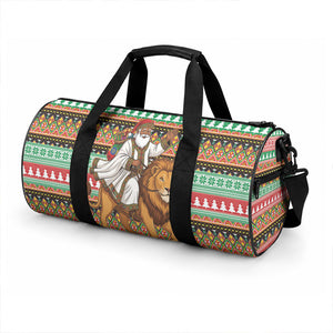 Ethiopia Christmas Santa Lion Duffle Bag Habesha Kemis Woven Border