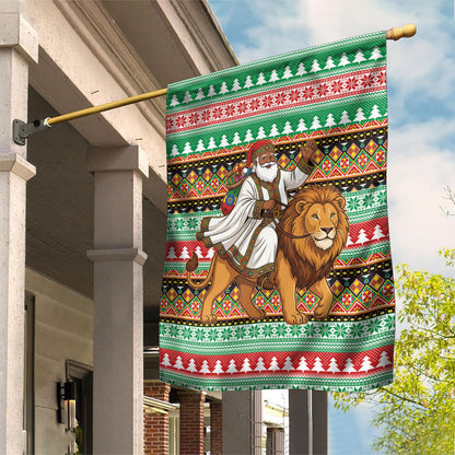 Ethiopia Christmas Santa Lion Garden Flag Habesha Kemis Woven Border