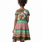 Ethiopia Christmas Santa Lion Kid Short Sleeve Dress Habesha Kemis Woven Border
