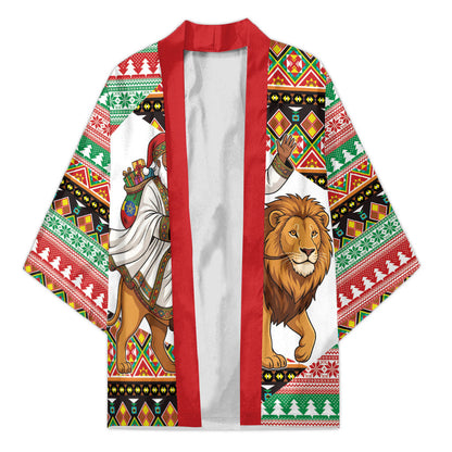 Ethiopia Christmas Santa Lion Kimono Habesha Kemis Woven Border