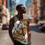 Ethiopia Christmas Santa Lion Men Tank Top Habesha Kemis Woven Border