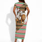 Ethiopia Christmas Santa Lion Short Sleeve Bodycon Dress Habesha Kemis Woven Border