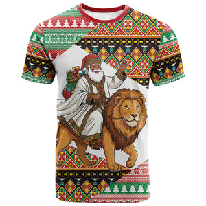 Ethiopia Christmas Santa Lion T shirt Habesha Kemis Woven Border