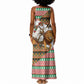 Ethiopia Christmas Santa Lion Tank Maxi Dress Habesha Kemis Woven Border