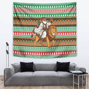 Ethiopia Christmas Santa Lion Tapestry Habesha Kemis Woven Border
