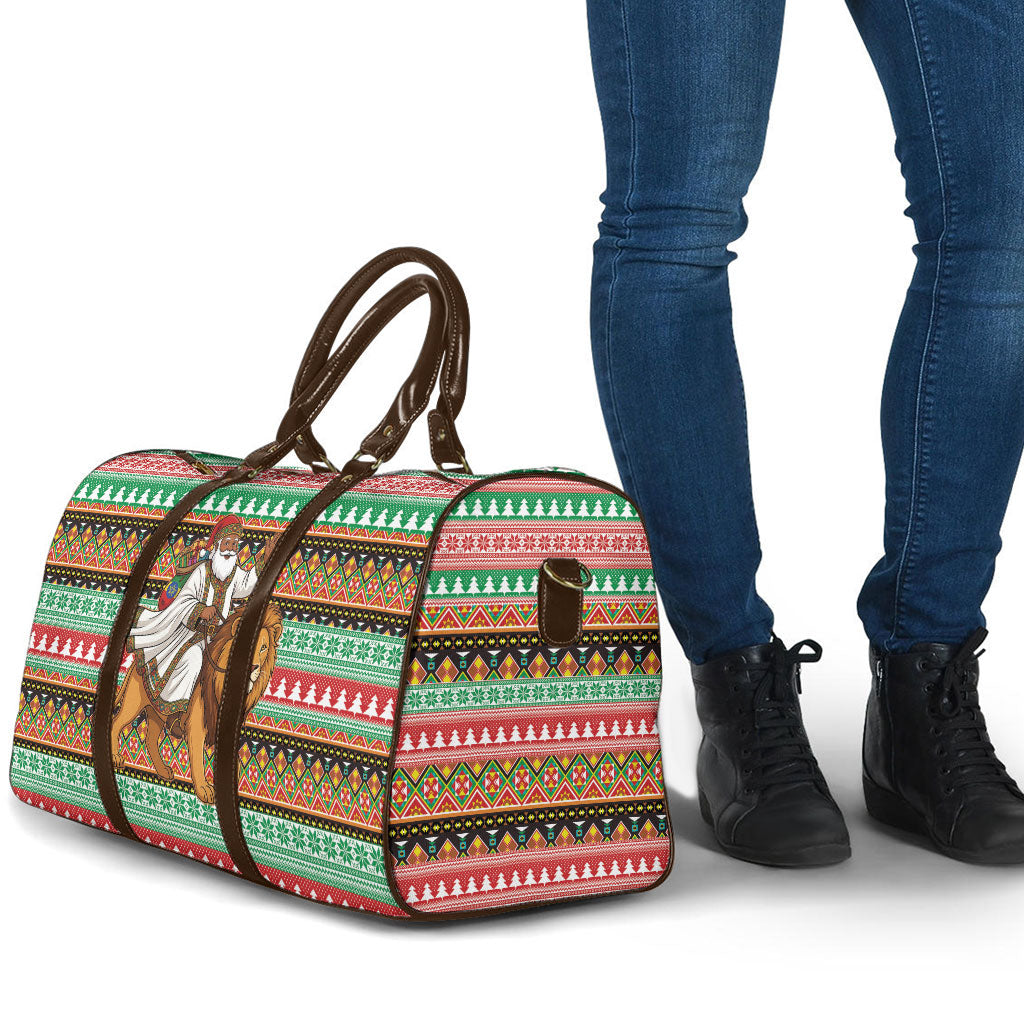 Ethiopia Christmas Santa Lion Travel Bag Habesha Kemis Woven Border
