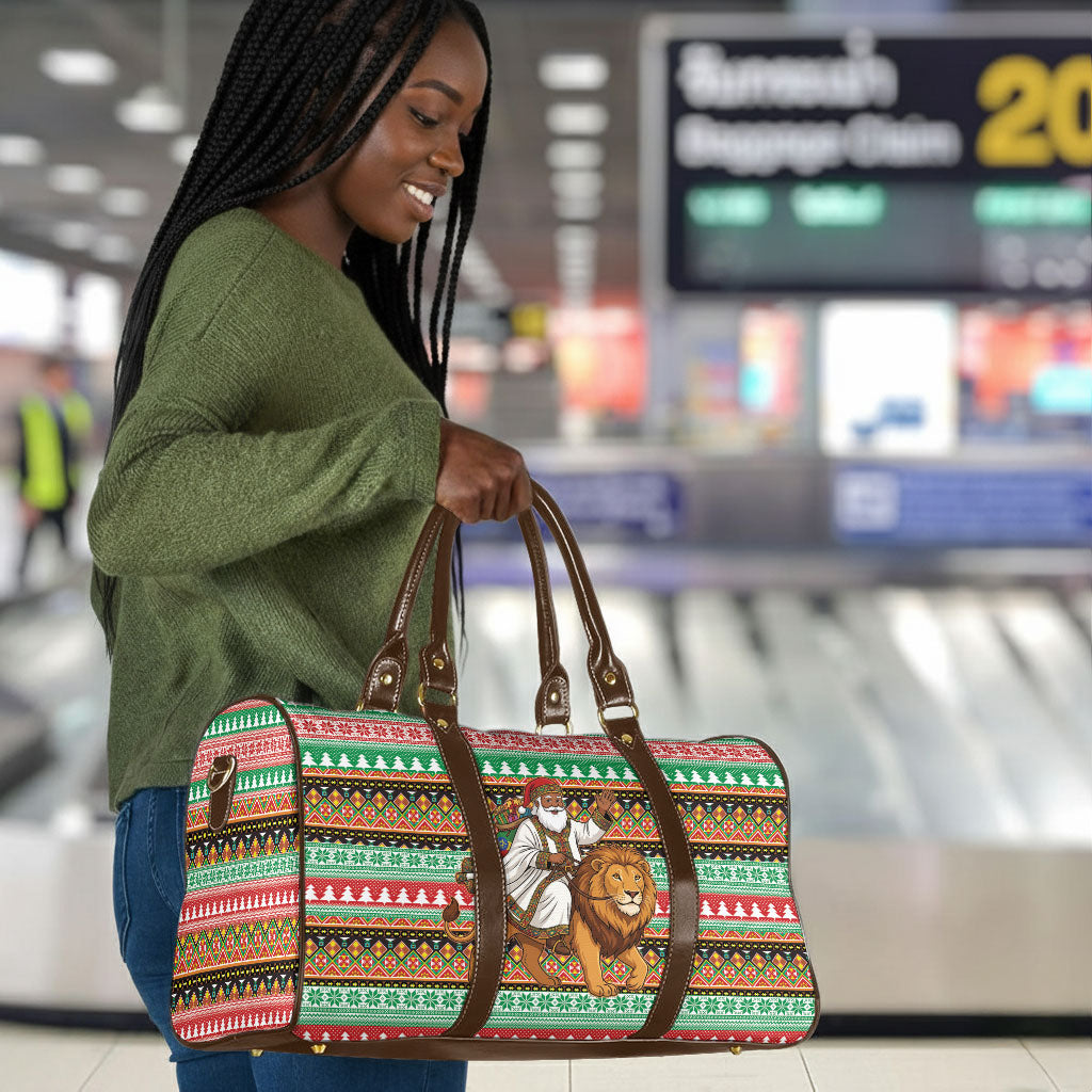 Ethiopia Christmas Santa Lion Travel Bag Habesha Kemis Woven Border