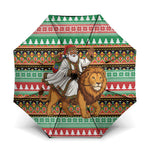 Ethiopia Christmas Santa Lion Umbrella Habesha Kemis Woven Border