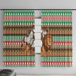 Ethiopia Christmas Santa Lion Window Curtain Habesha Kemis Woven Border