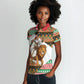 Ethiopia Christmas Santa Lion Women Polo Shirt Habesha Kemis Woven Border