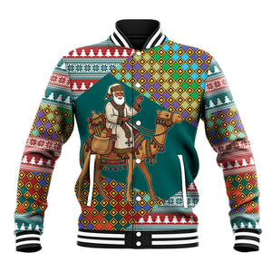Eritrea Christmas Santa Camel Baseball Jacket Tigrinya Woven Textile