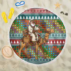 Eritrea Christmas Santa Camel Beach Blanket Tigrinya Woven Textile