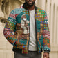 Eritrea Christmas Santa Camel Bomber Puffer Jacket Tigrinya Woven Textile
