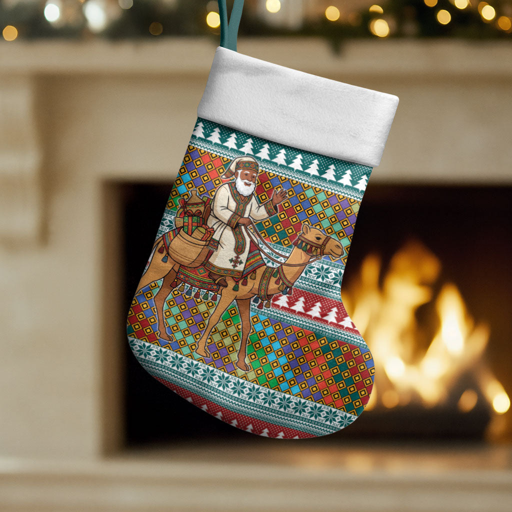 Eritrea Christmas Santa Camel Christmas Stocking Tigrinya Woven Textile